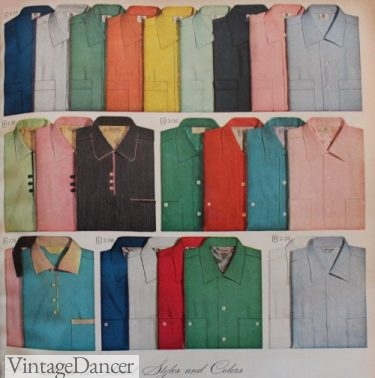 1955 mens casual shirt colors