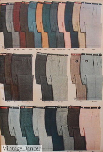 1955 men's colorful pants slacks trousers