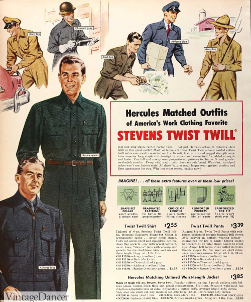1955 men's work clothes workwear vintage 1950s