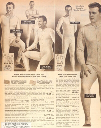 1950s men's long underwear