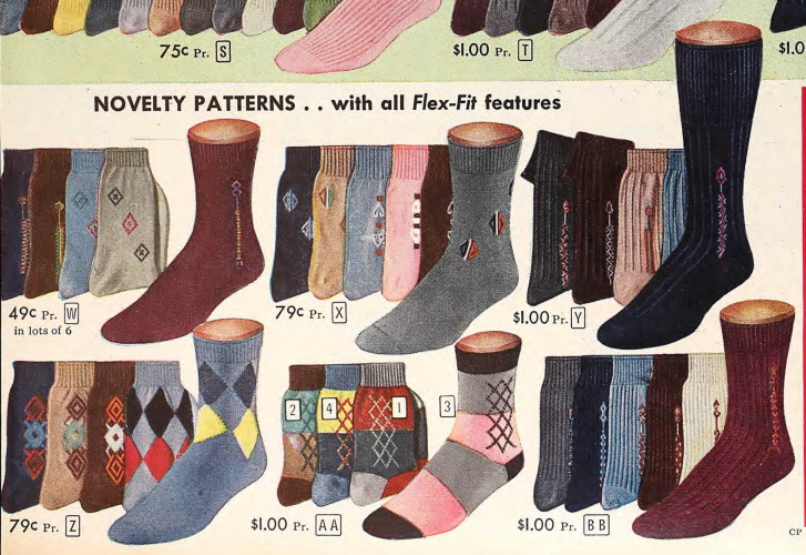 Vintage Men's Socks History-1900 to 1960s