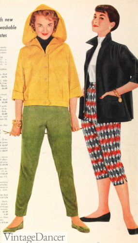1950s Pants: Cigarette, Capri, Jeans Fashion History, Vintage Dancer