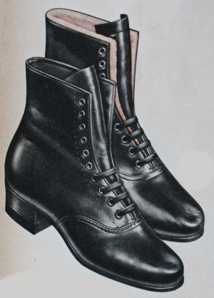 1955 shearling lined lace up boot in a classic "Victorian" design. 