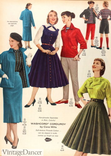 1950s fashion for women - 1955 women's fall fashions