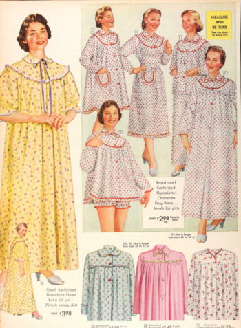 1950s Flannel nightgowns winter 1950s nightgowns and sleepwear for women