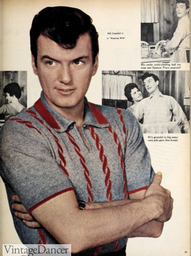 1950s mens retro knitted shirts knit polo shirts