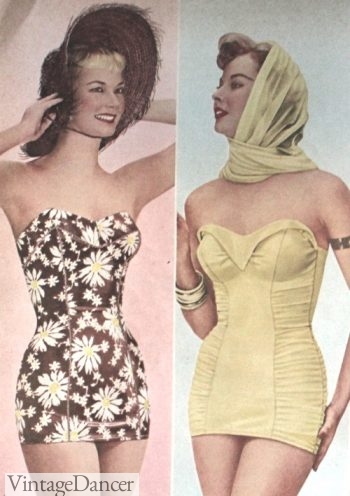 1956 Ruched princess swimsuits
