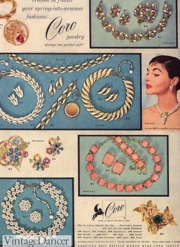 1956 Coro pastels and gold set jewelry