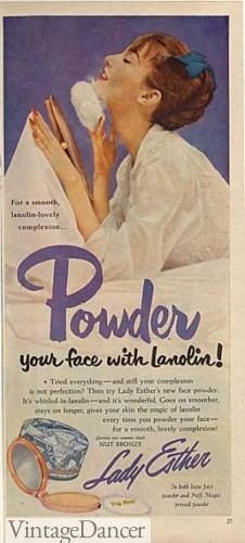 1950s makeup, 1956 face powder