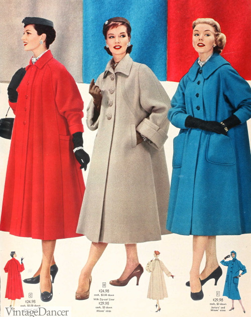 1956 full coats to fit over full skirted dresses