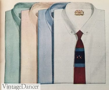 1956 mens shirts button down club collars