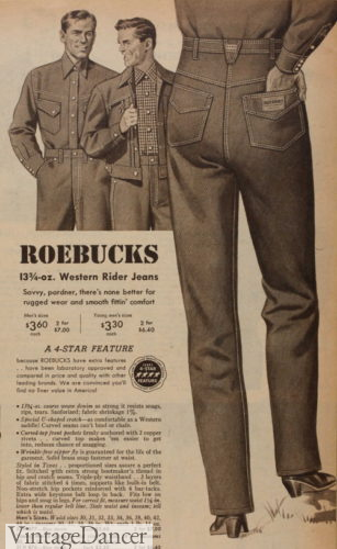 1950 men western shirt jeans 1956