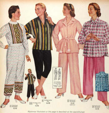 1956 pajama styles 1950s pyjamas