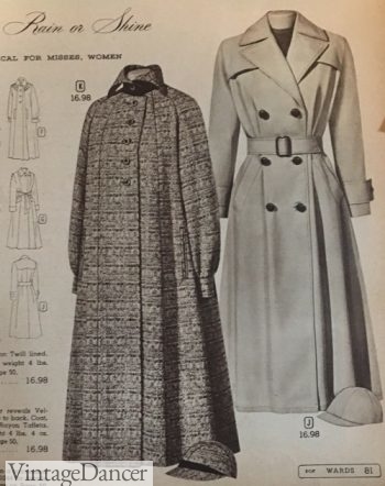 1956 trench and tweed box raincoats