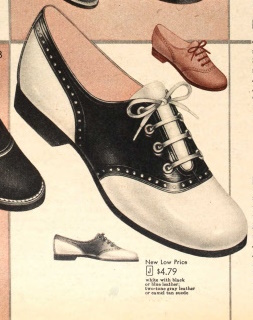 1956 Italian or slingback style saddle shoes 1950s