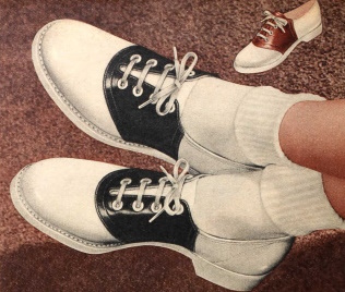 1950s saddle shoes, white soles 50s
