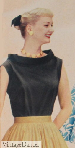 1950s cowl neck satin top fancy shirt blouse 50s