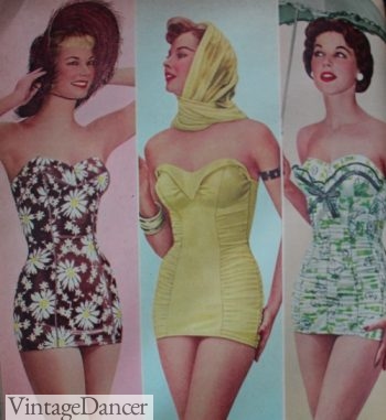 1950s swimsuits bathing suits, women, ladies, 1956 swimsuits