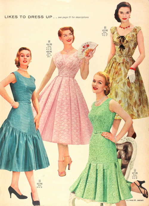 1956 teen party dresses