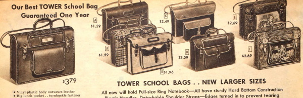 1950s teen girls boys schoolbags bookbags backpacks