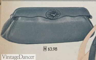 1957 blue-grey flap over clutch