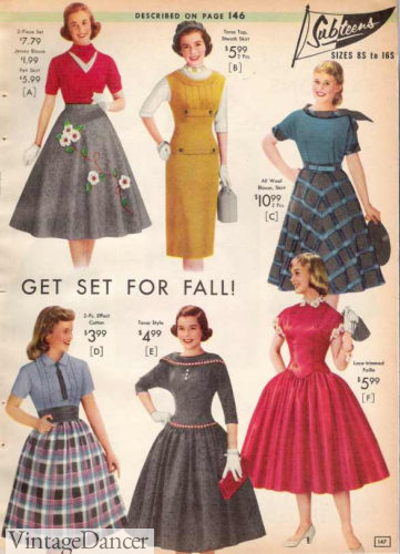 1957 skirts and dresses for all occasions
