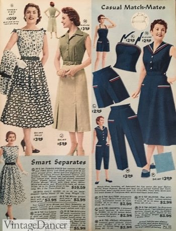 1957 casual separates and summer playsuits for plus sizes