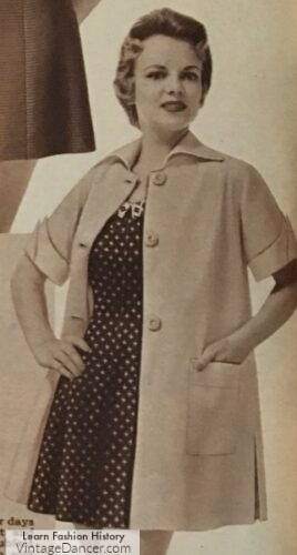 1950s a light jacket was used as a swimsuit coverup