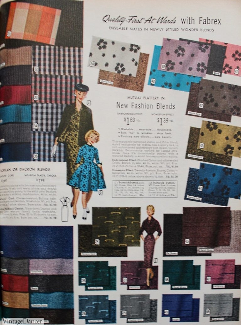 1950s Fabrics & Colors in Fashion