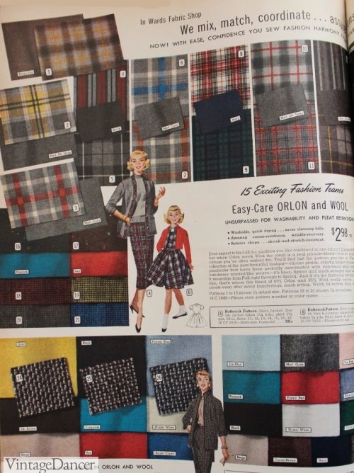 1957 Orlon and Wool Blend Fabric