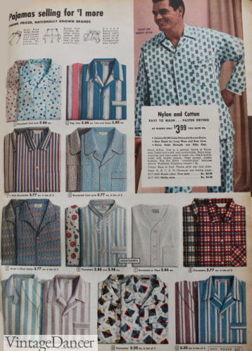 1957 men's pajamas 1950s