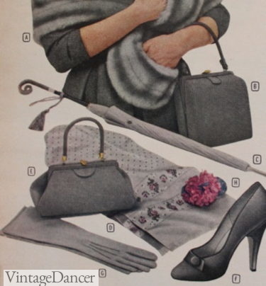 1957 grey purses and accessories