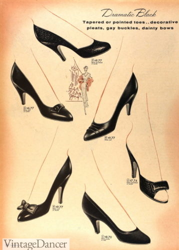 1957 evening heels shoes black