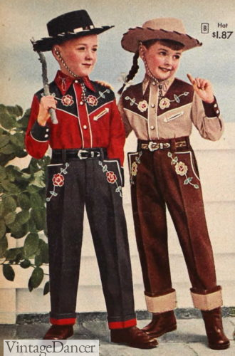 1957 boys girls western clothes