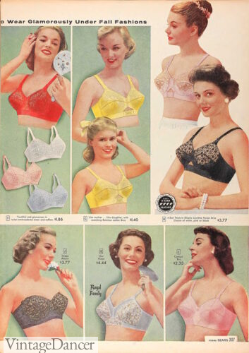 1950s bras lingerie women teen girls history