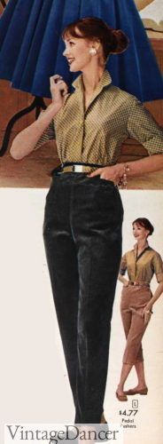 1950s Pants: Cigarette, Capri, Jeans Fashion History, Vintage Dancer