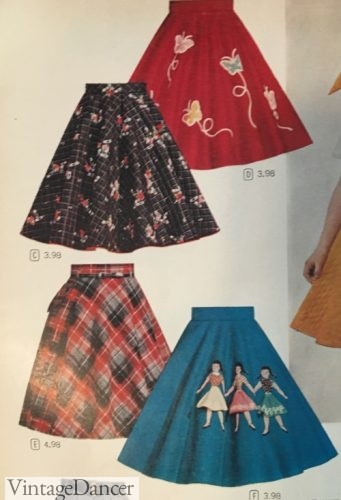 1950s girls putterfly poodle skirt up top,, dancing dolls below