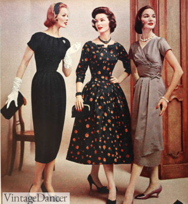 1950s pencil dresses for a party evening cocktail hour