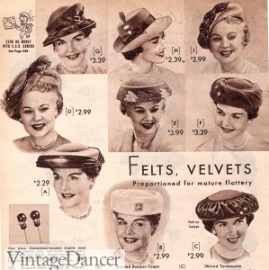 womens 1950s hats mature mrs