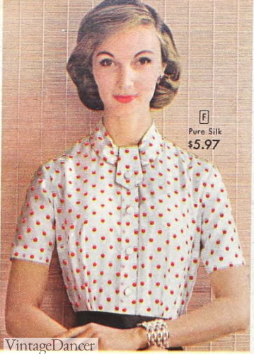 1950s tab collar blouse styles history