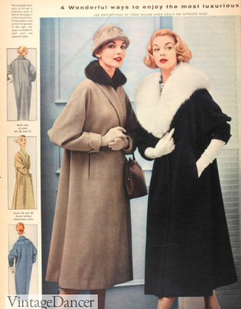 1957 fur collar coats