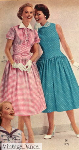 1957 gingham stripe dresses western clothing fashion influence