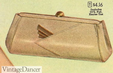 1957 gold, mid century design, clutch bag purse