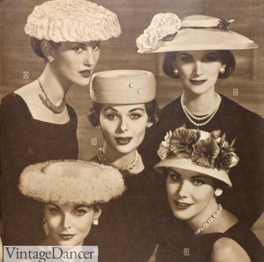 Accessories Hats & Caps Formal Hats Pillbox Hats Vintage 1950s Floral Hat-Mid Century Millinery-1950s Velvet Flower Hat 