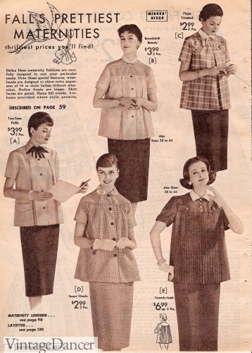 1950s maternity dresses tops shirts skirts