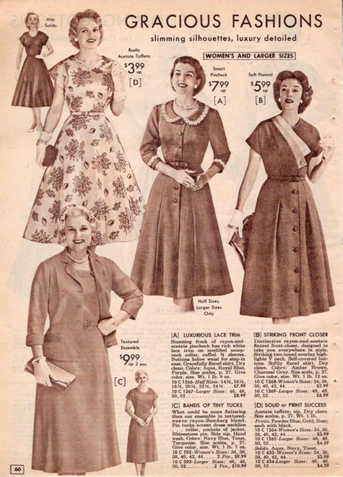 1950s Mature Women Fashion, Mrs. Clothing