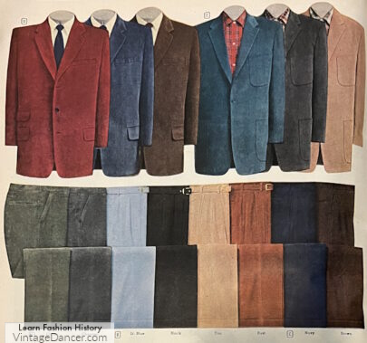 1950s men's winter fashions 1957 men 1950s winter corduroy sportscoats and pants