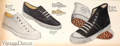 1957 canvas sport shoes like Keds or Converse