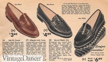 1950s mens penny loafers