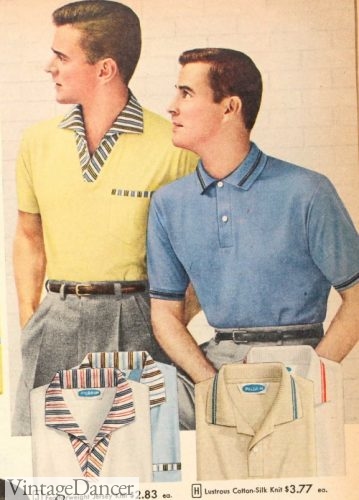 1957 polo shirts contrasting fabric collars